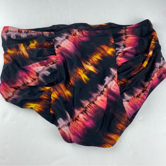 Torrid 5X Ruched Swim Brief Stripe Tie Dye Wash Bottoms NWT. BOTTOM ONLY - Picture 3 of 6